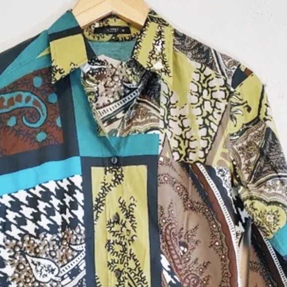 Etro | Made in Italy Patchwork Print Button Front Blouse, Sz 6 ♥ Like new! - Picture 11 of 11